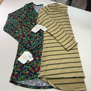 LuLaRoe - Lynnae - Long Sleeve Patterned Tops - Set of 2 - Size Medium - NWT